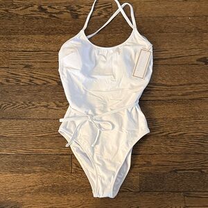 NWT Bliss On White One Piece Bridal swimsuit size small